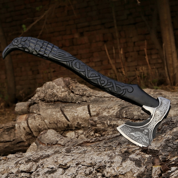 Viking Raven Crow Axe - Picture 3 of 7